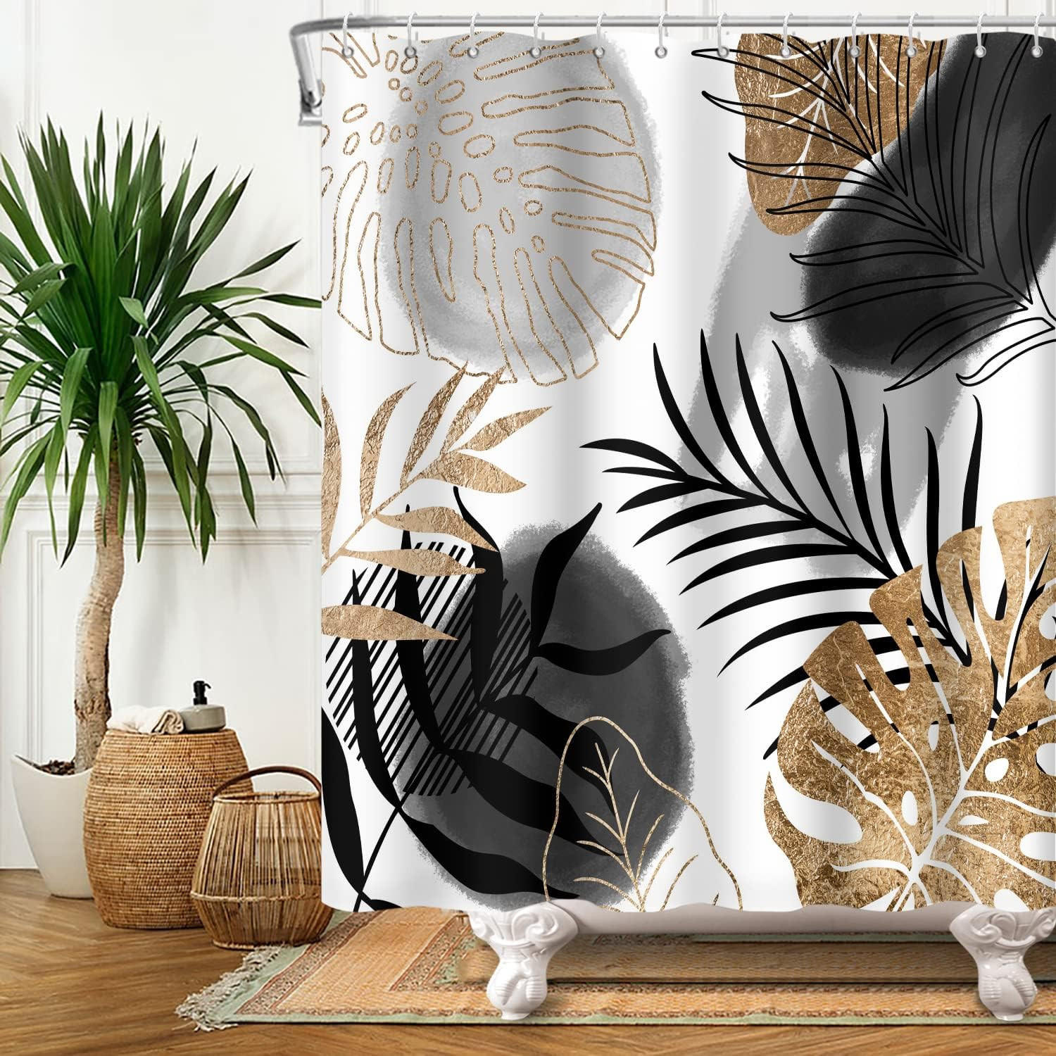 Mcboson Duschvorhang Schwarz 180x180 cm