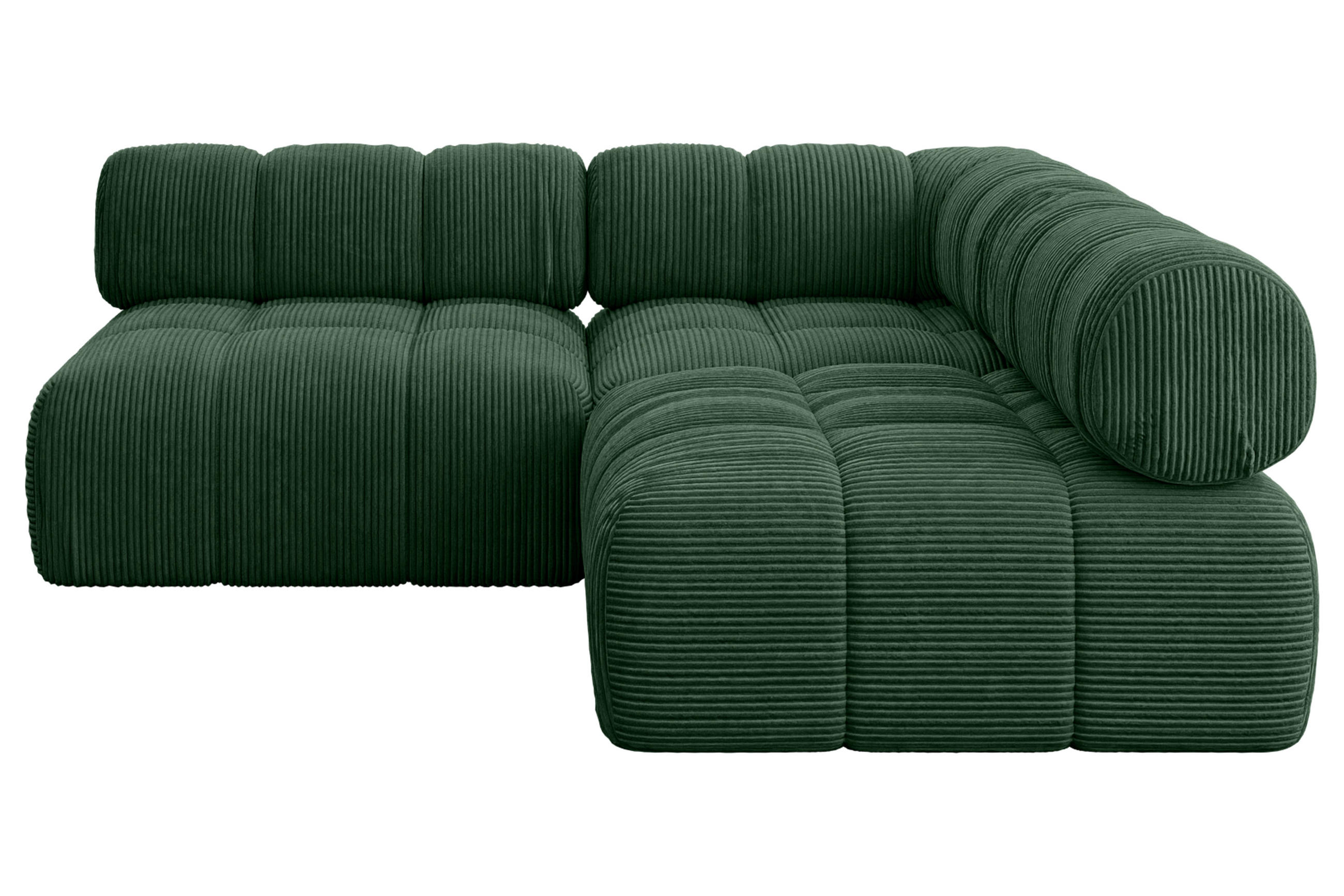 ECKSOFA modulares Sofa Samaro-L1 - 190x190x70 cm Grün Cord - Grün, Holzwerkstoff/Textil (190/190cm) - ALTDECOR