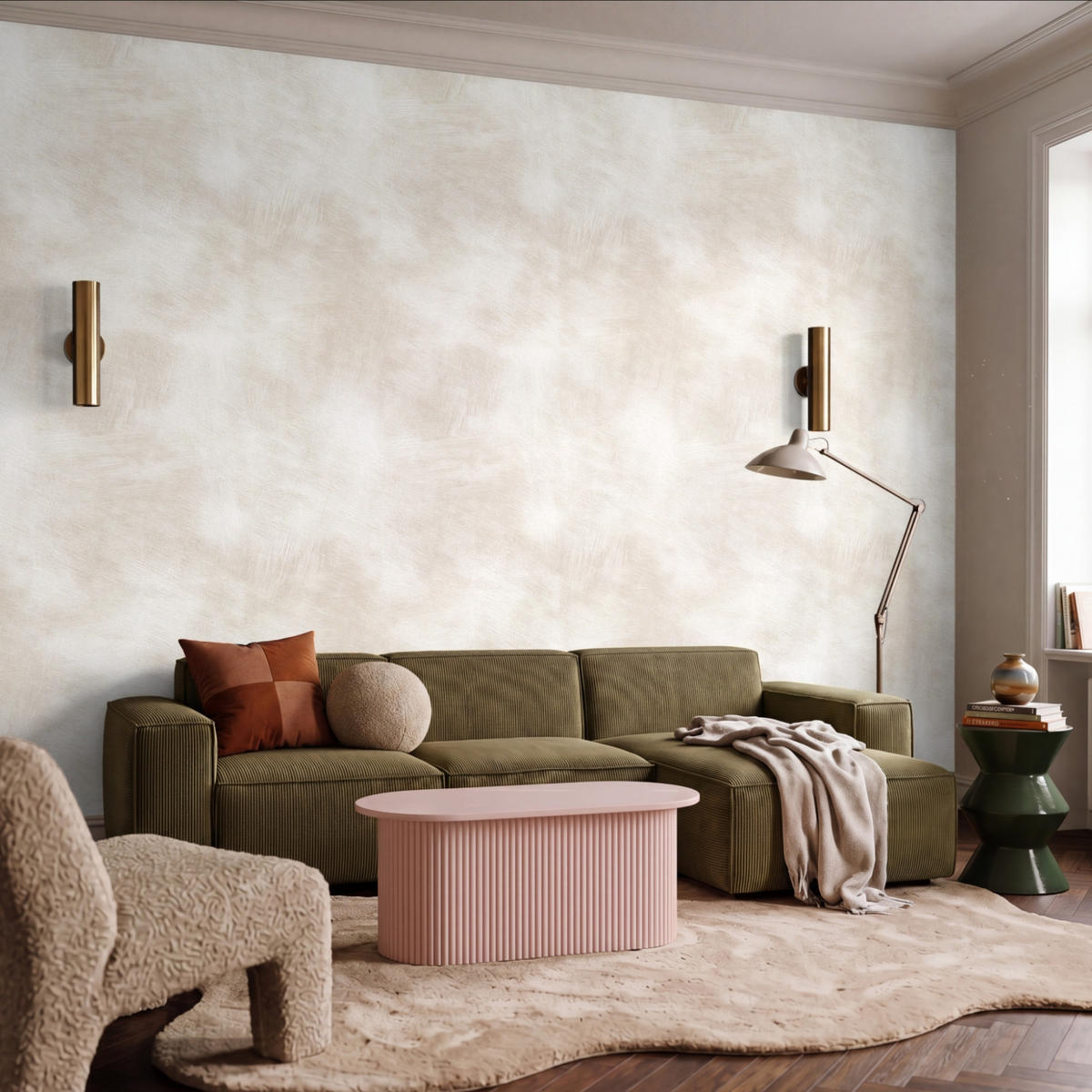 TAPETE - Dezent - Textur - Beige - 400x300 cm - Creme, Papier (400/300cm) - OnlyWow