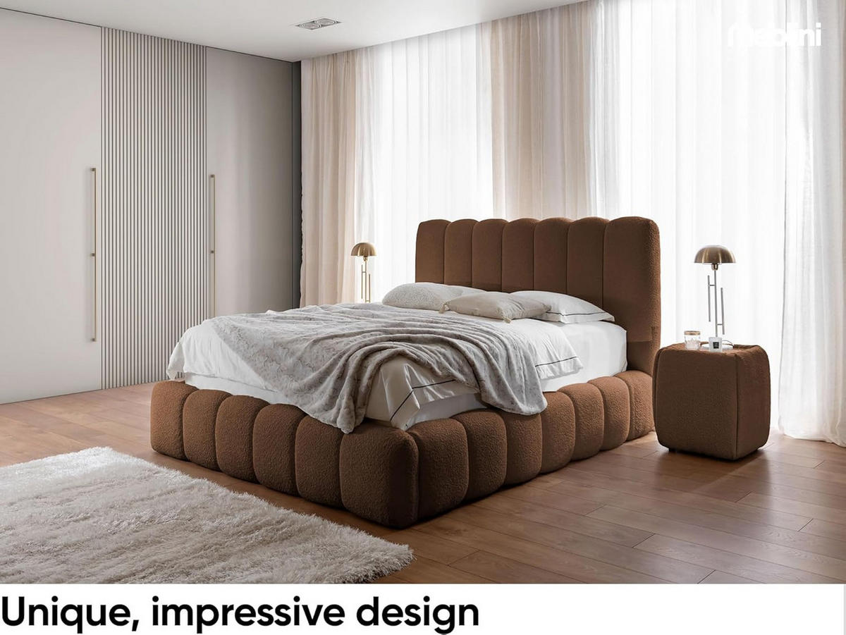 POLSTERBETT Carlos - Braun, Textil (120/200cm) - Meblini