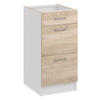 KÜCHENUNTERSCHRANK D40 3SZ licht sonoma - Sonoma Eiche, Holzwerkstoff (40/82/44cm) - roe furniture