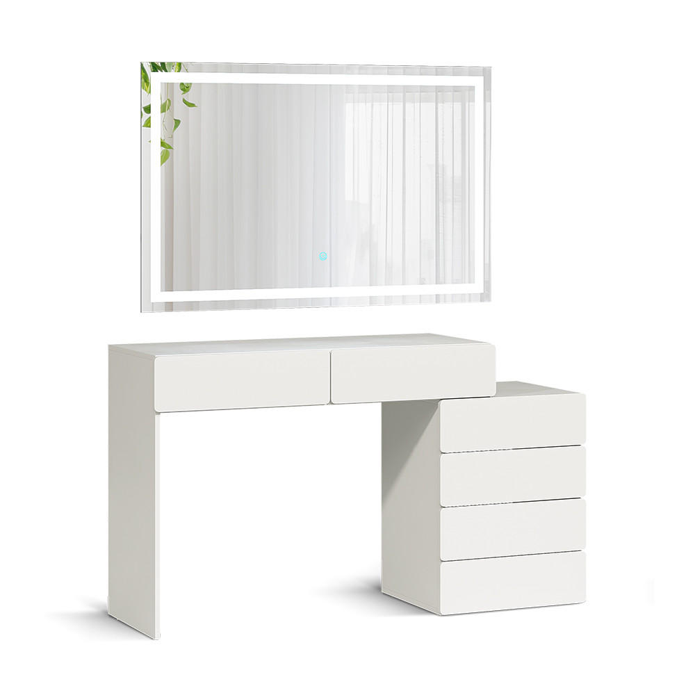 MASUTA DE TOALETA Alvia, Alb, 100 cm cu oglindă cu LED-uri