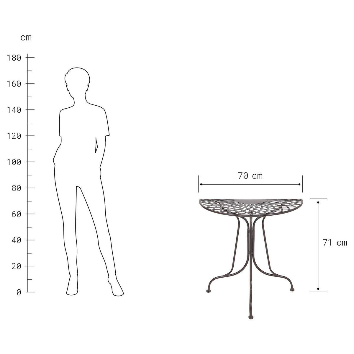 GARTENMÖBEL-SET (3-teilig) Mandala Garden - Braun, Metall - Butlers
