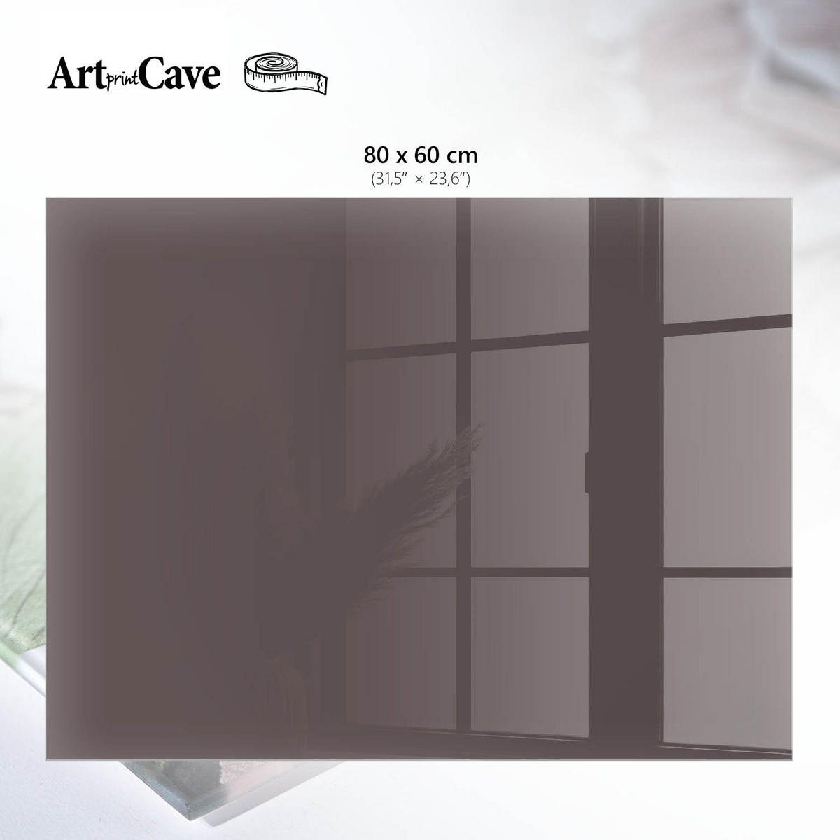 GLASPLATTE 80x60 cm – Verblasstes Braun - Dunkelblau, Glas (0.4/80/60cm) - ArtPrintCave