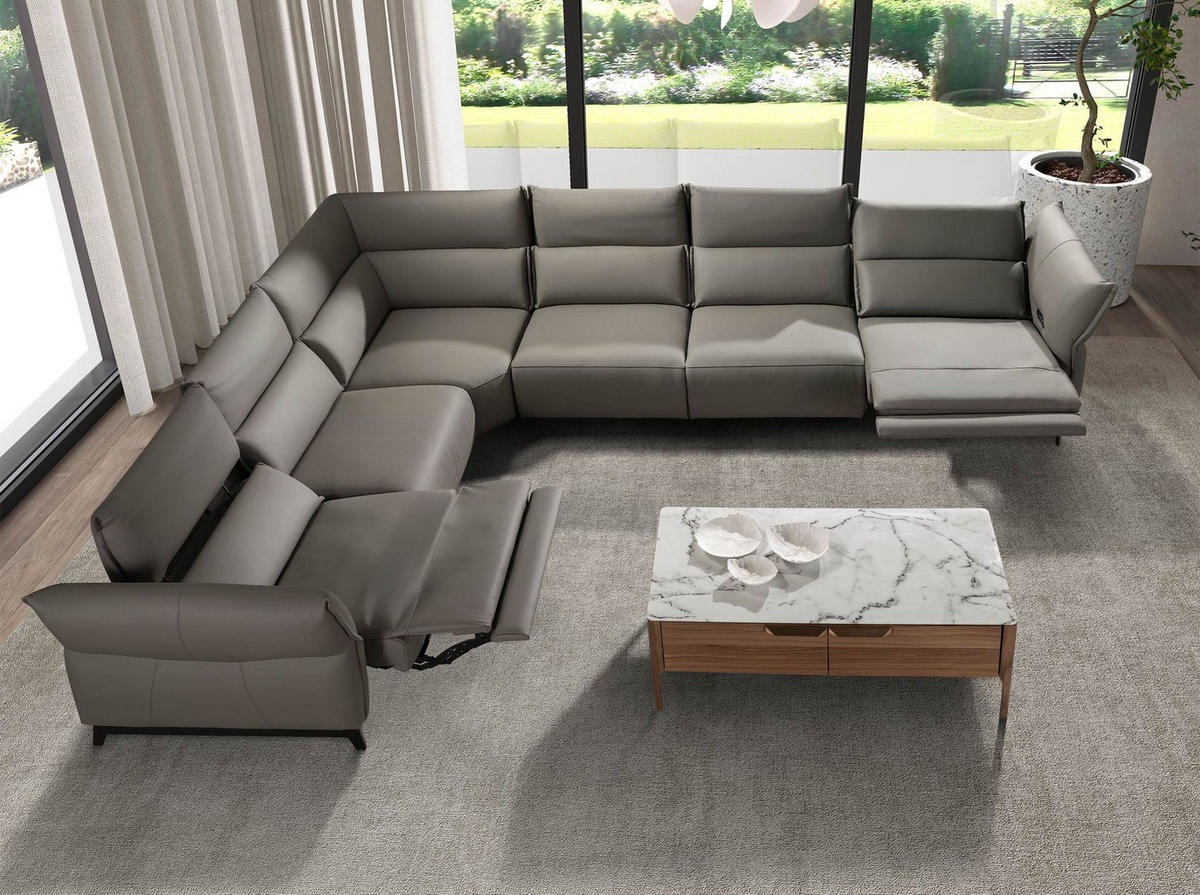 COUCHTISCH Rechteckiger aus Glas mit Marmor- und Nussbaumimitation 120/60/40 cm - Nussbaumfarben/Walnussfarben, Glas/Holz (60/120/40cm) - ANGEL CERDA