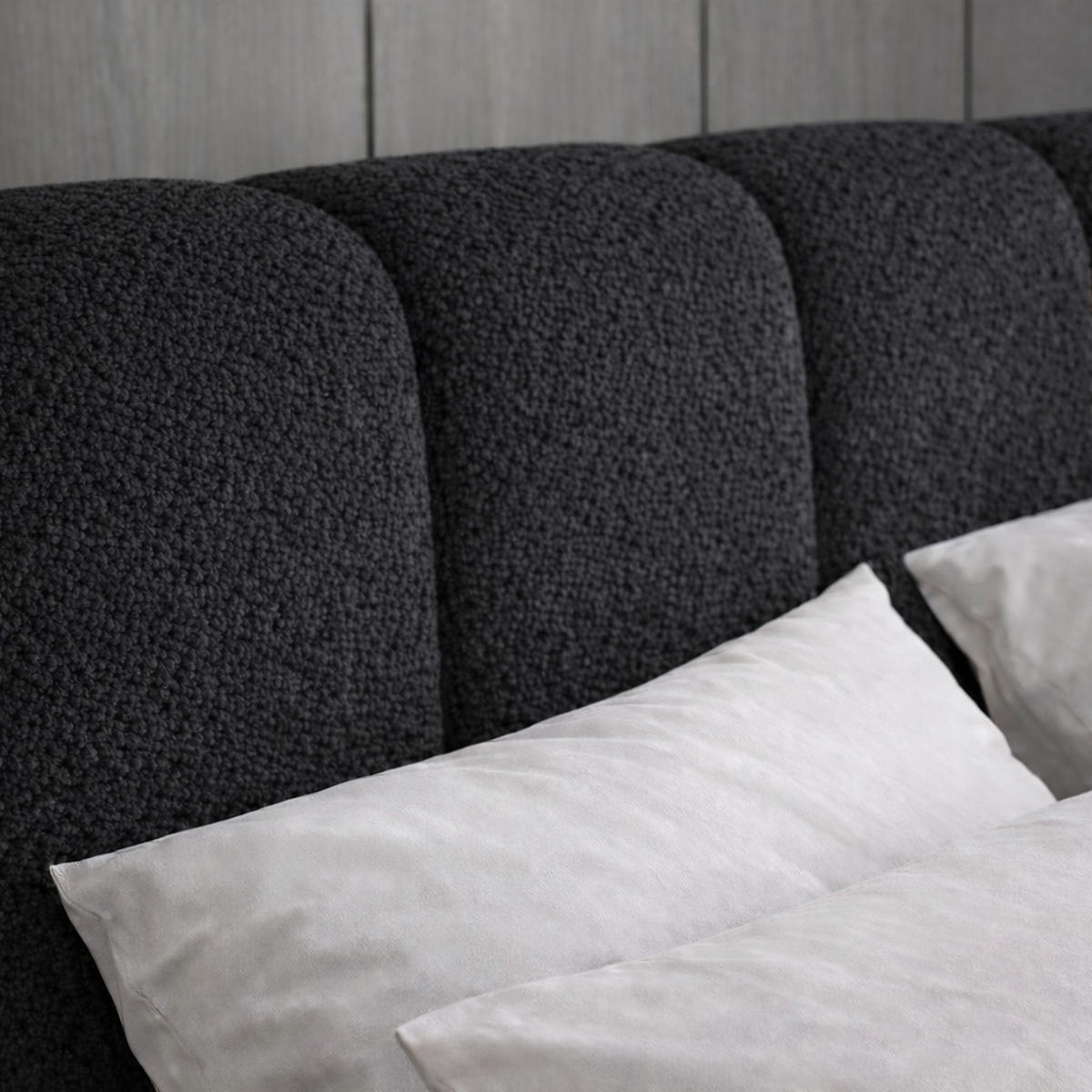 POLSTERBETT CLOUDY mit Bettkasten 180x200,Doppelbett,Lattenrost,Boxspringbett-Optik,ohne Matratze,Schlafzimmer-Schwarz - Schwarz, Holz (180/200cm) - Furnistar