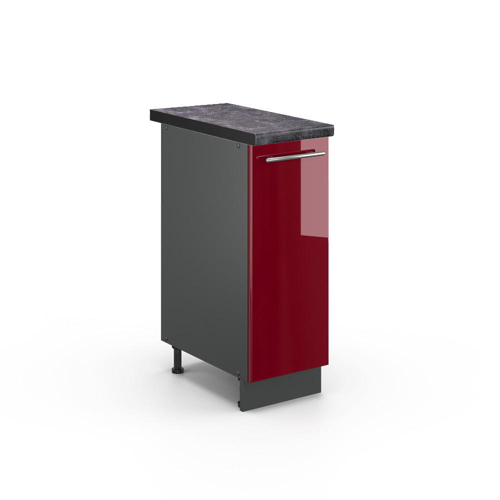 APOTHEKERUNTERSCHRANK Fame-Line Bordeaux Hochglanz 30 cm, AP Anthrazit - Bordeaux/Anthrazit, Holzwerkstoff (30/82/60cm) - Vicco