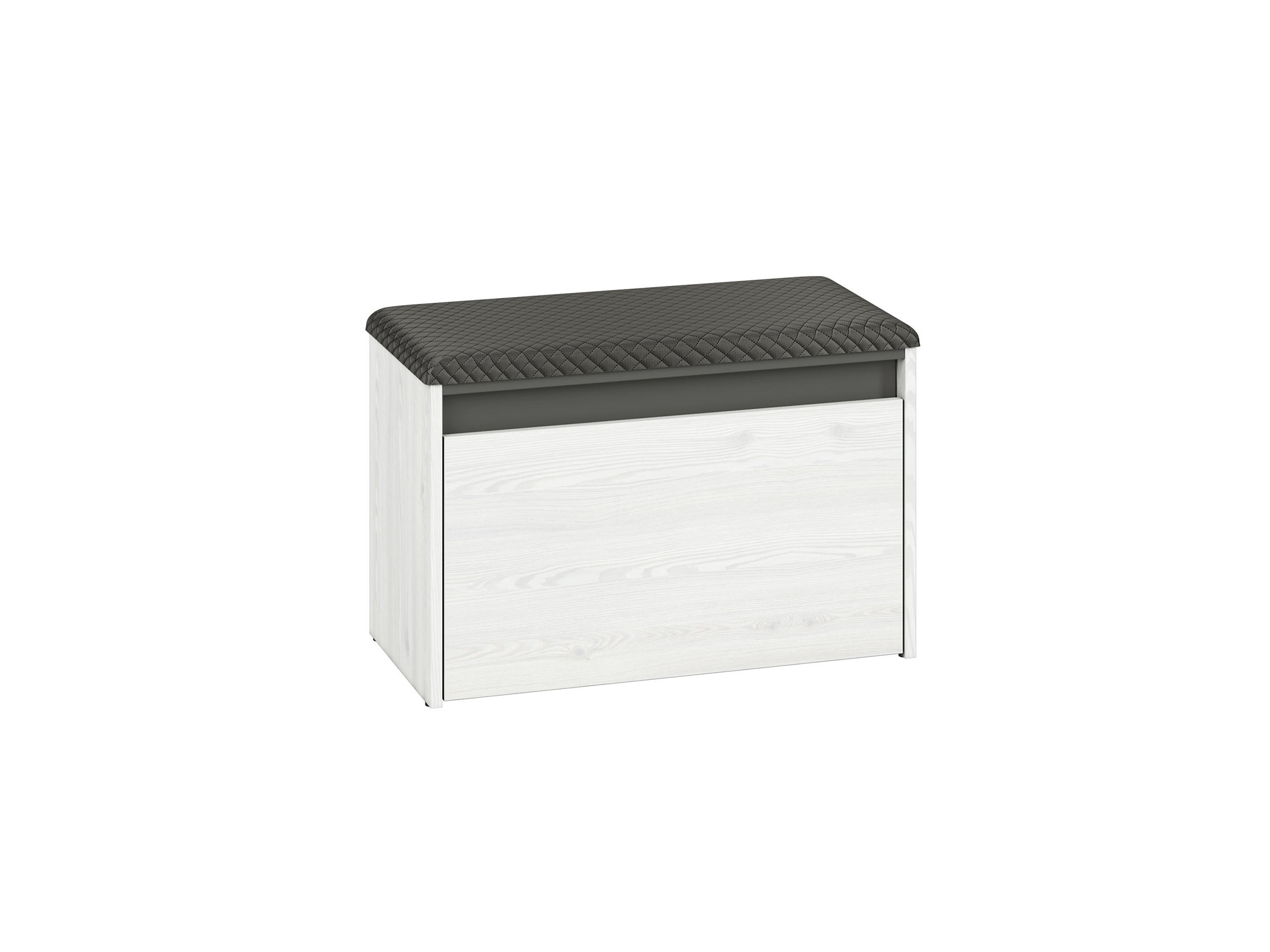 SITZBANK Hyga Pinie weiß / anthrazit 70 / 34 / 47cm - Weiß/Grau, Holz/Holzwerkstoff (70/47/34cm) - Feldmann-Wohnen