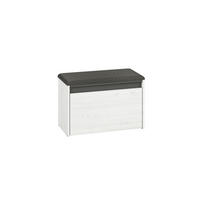 SITZBANK Hyga Pinie weiß / anthrazit 70 / 34 / 47cm - Weiß/Grau, Holz/Holzwerkstoff (70/47/34cm) - Feldmann-Wohnen