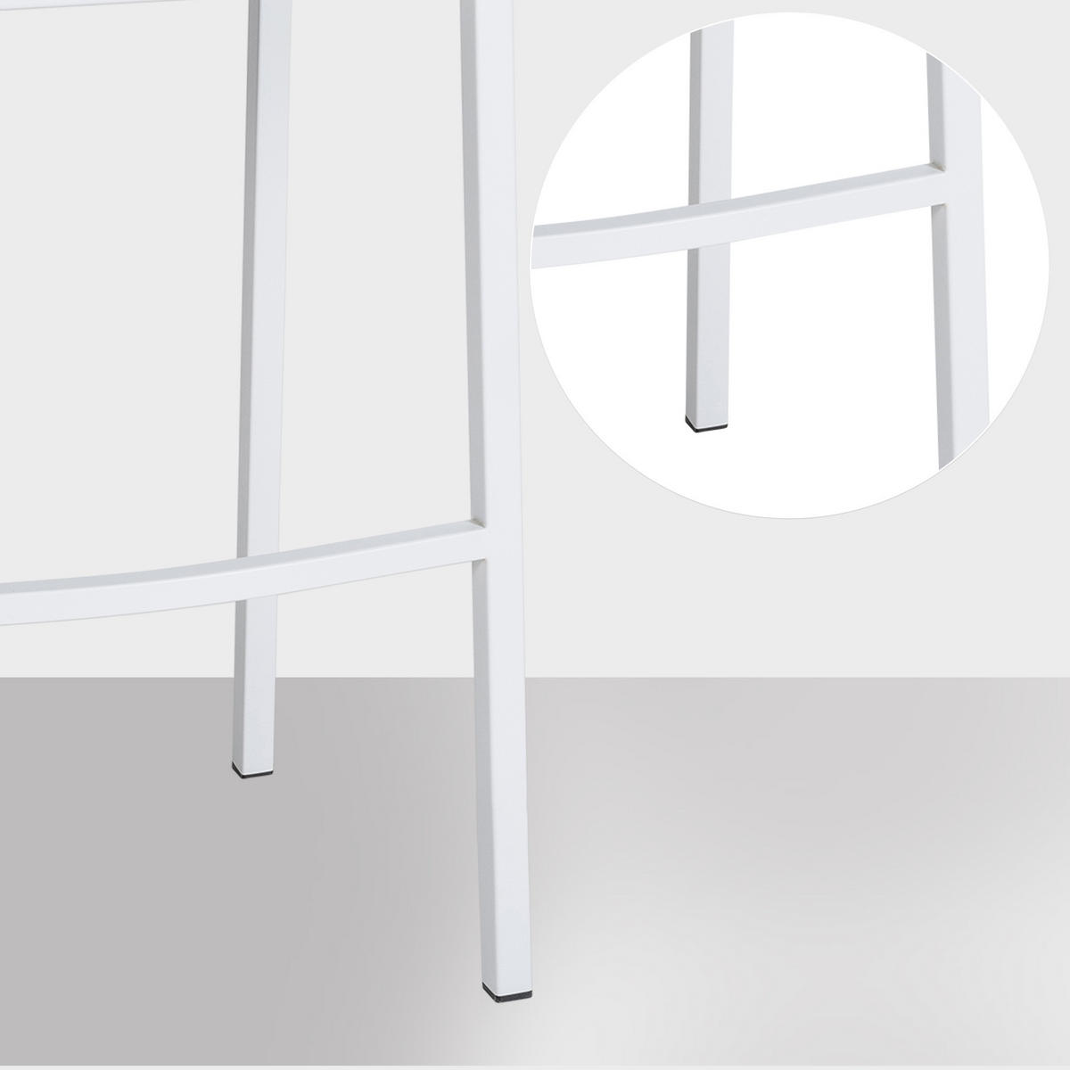 BARHOCKER Filz Grau - Weiß/Grau, Textil/Metall (64/110/48cm) - CLP