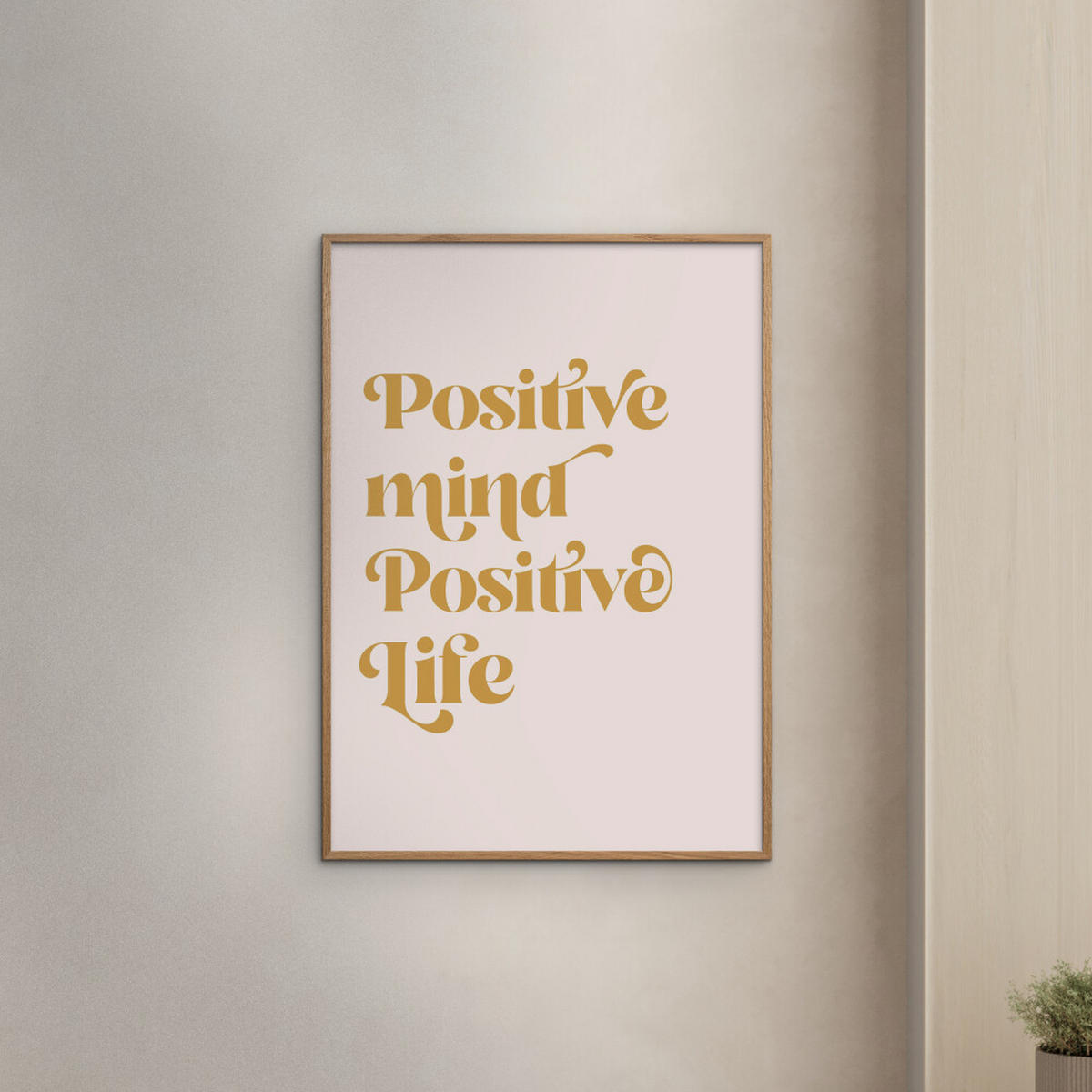 POSTER mit Rahmen KsanaKalpa - Positive - Pink/Eichefarben, Holz/Papier (30/40cm) - Poster&Frame