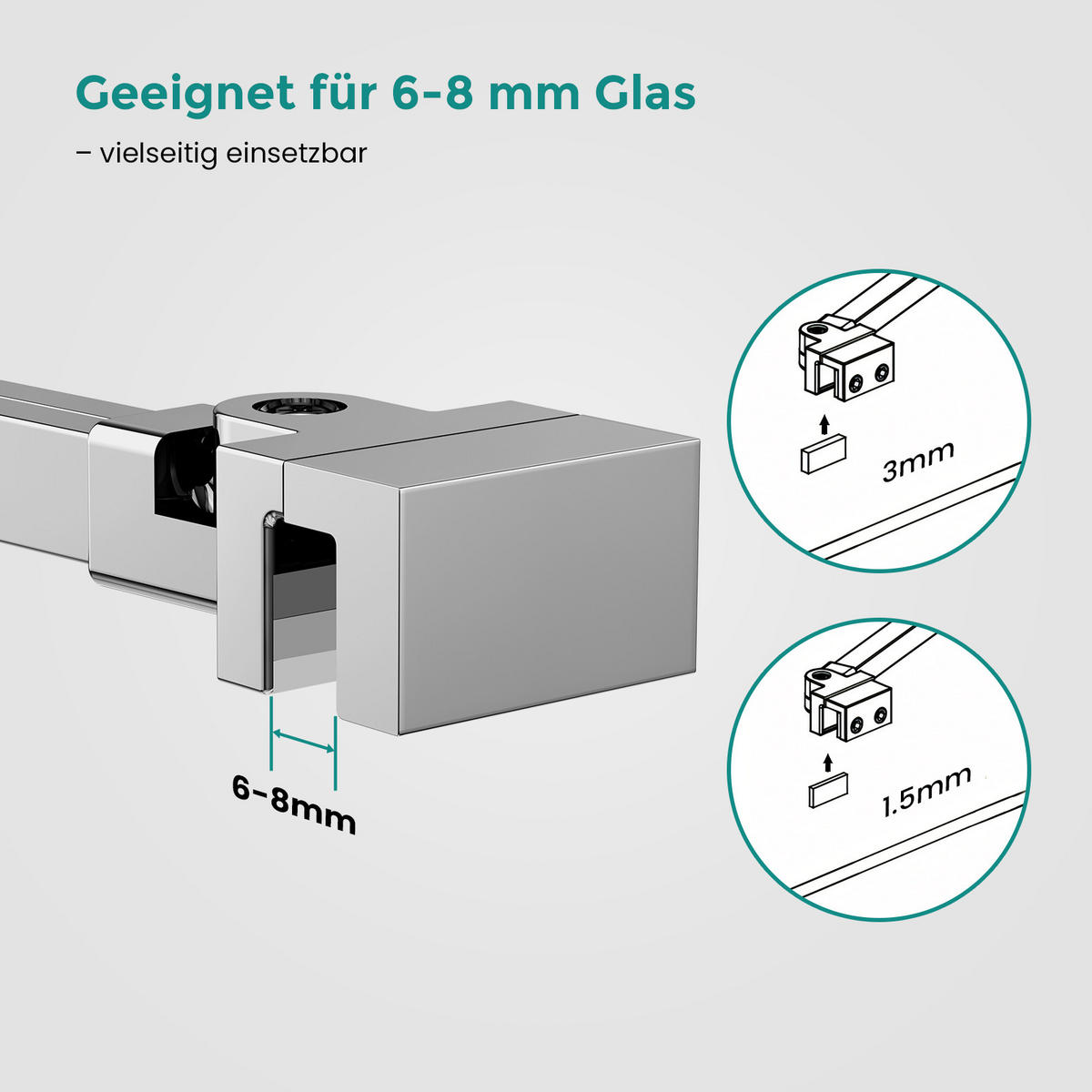 STABILISIERUNGSSTANGE für Dusche Edelstahl teleskopierbar 50 cm - Chromfarben, Metall (4.2/50/2.9cm) - EMKE