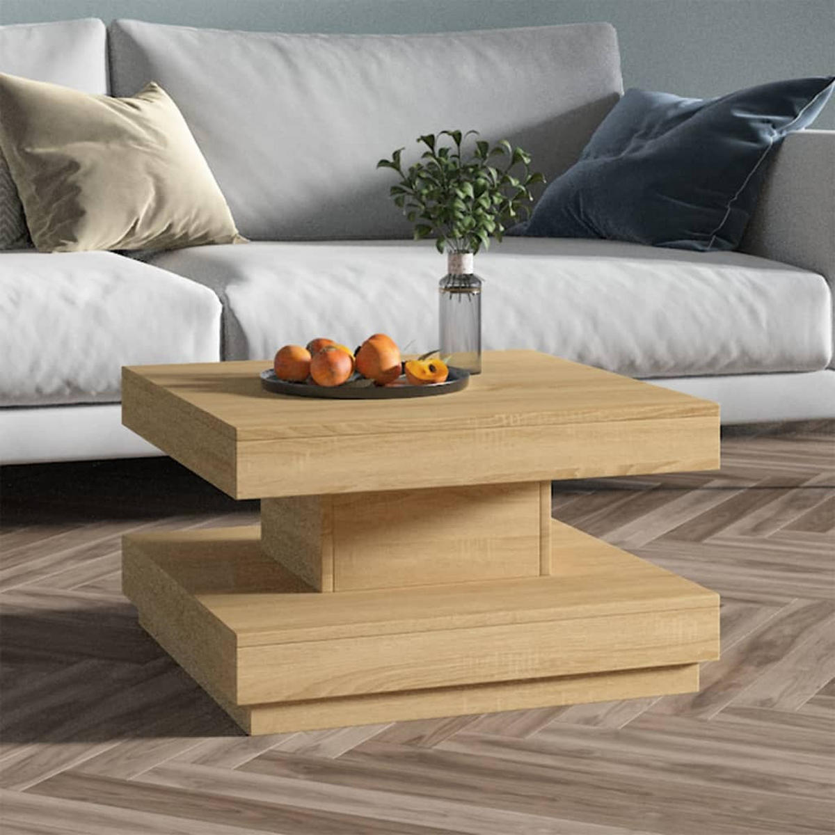 COUCHTISCH Hellbraun 60x60x35 cm MDF - Braun, Holzwerkstoff (60/60/35cm) - furnicato