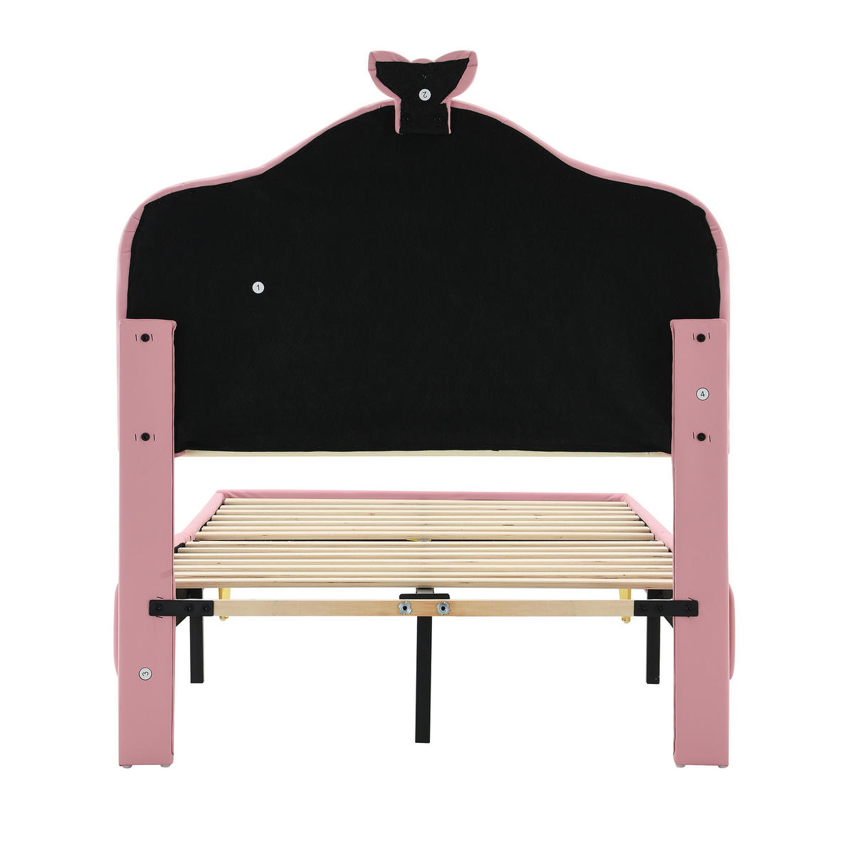 KINDEREINZELBETTEN aus Kunststoff 90x200 cm in Rosa/Weiß mit LED-Beleuchtung - Weiß, Kunststoff (90/200cm) - Modfu