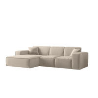 ECKSOFA Ottom Celes Premium Opera Velvet - Beige, Holzwerkstoff/Textil (266/165cm) - Fun Möbel