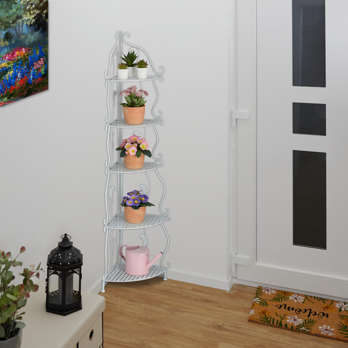 ECKREGAL - Weiß, Kunststoff/Metall (30/136/30cm) - Relaxdays