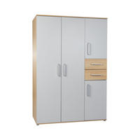 KLEIDERSCHRANK Elina - Eichefarben/Silberfarben, Holzwerkstoff/Kunststoff (1/1/1cm) - arthur berndt