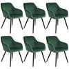ESSZIMMERSTUHL 6er Set Marilyn 58 x 62 x 82 cm dunkelgrün/schwarz - Dunkelgrün/Schwarz, Textil (58/82/62cm) - tectake