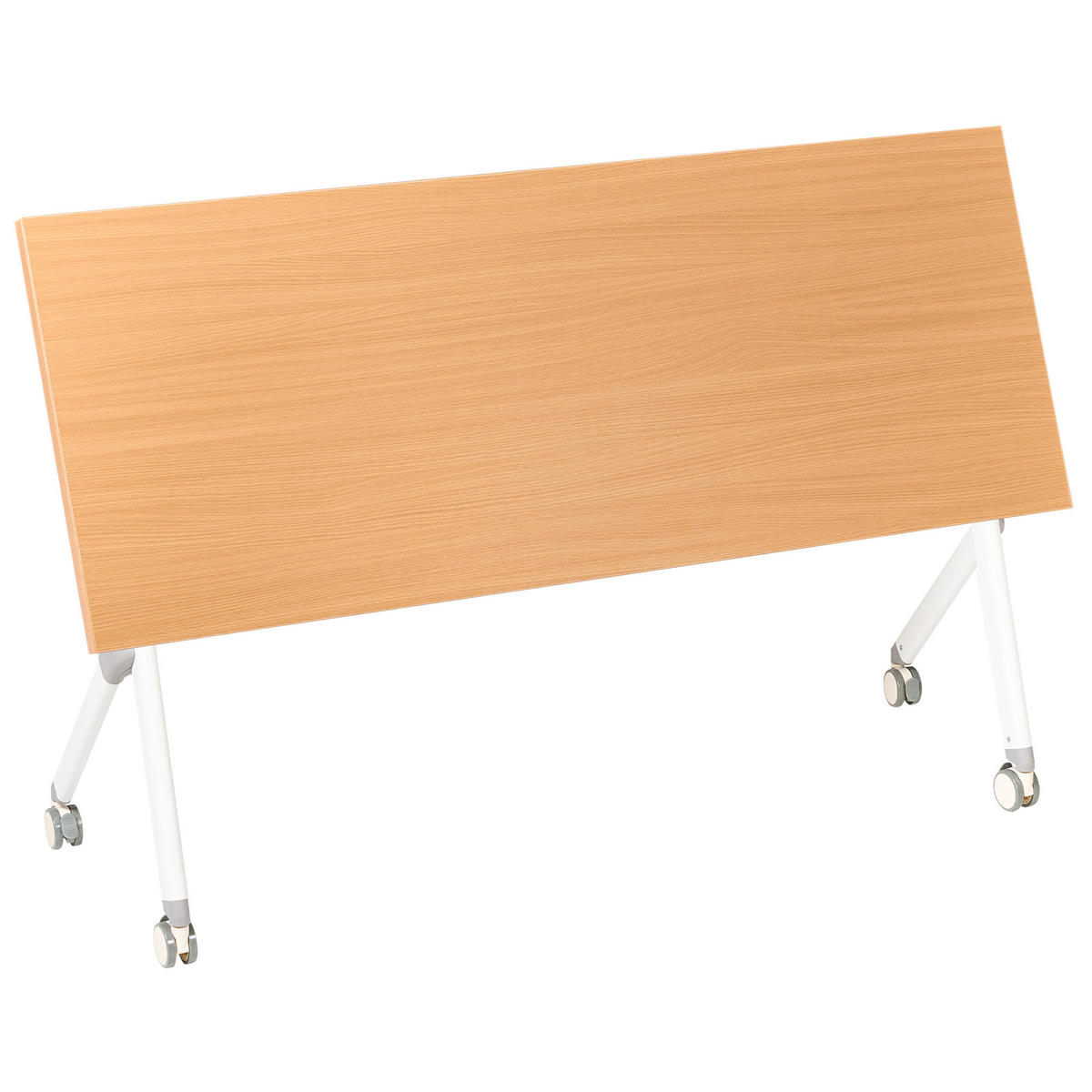 SCHREIBTISCH Zusammenklappbarer Braun 160/60 cm Bendi - Braun/Weiß, Holzwerkstoff (60/160/73cm) - Beliani