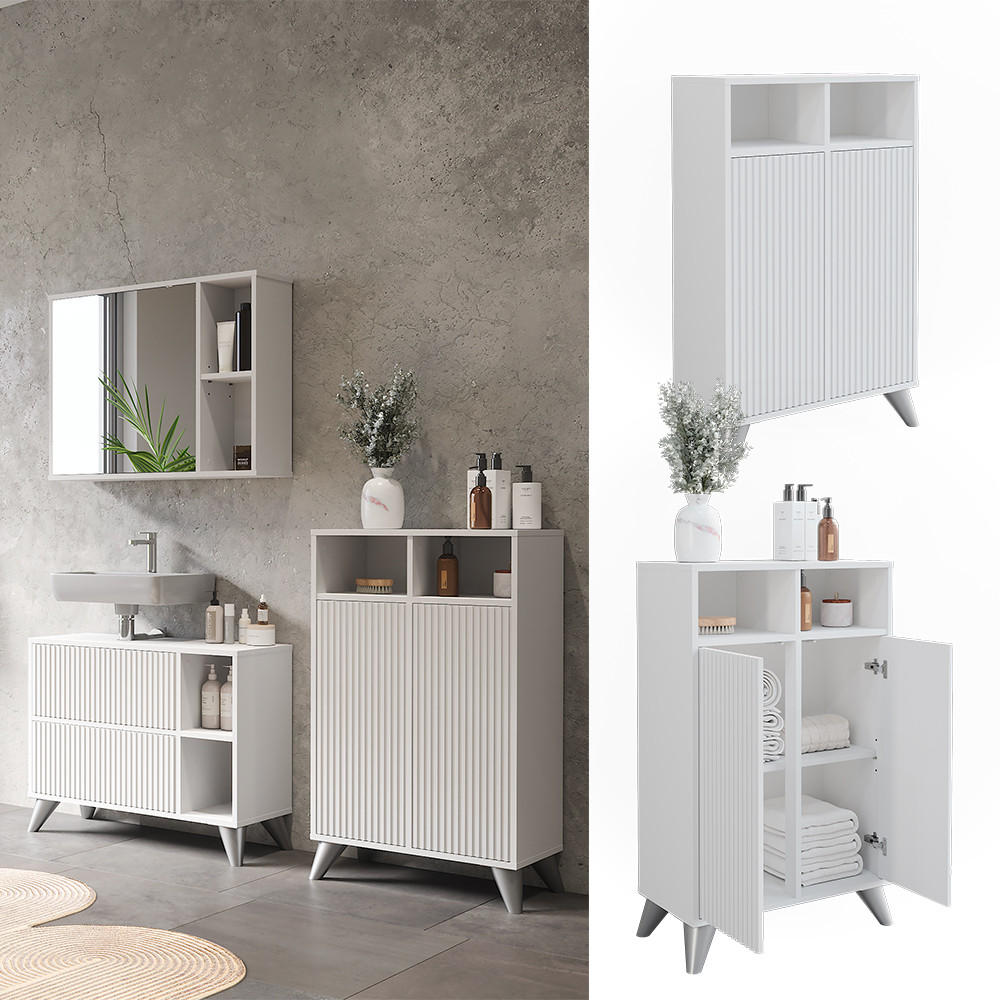 MIDISCHRANK Leano Weiß 60 x 97 cm mit 2 Türen - Weiß, Holzwerkstoff (60/97/30cm) - Vicco