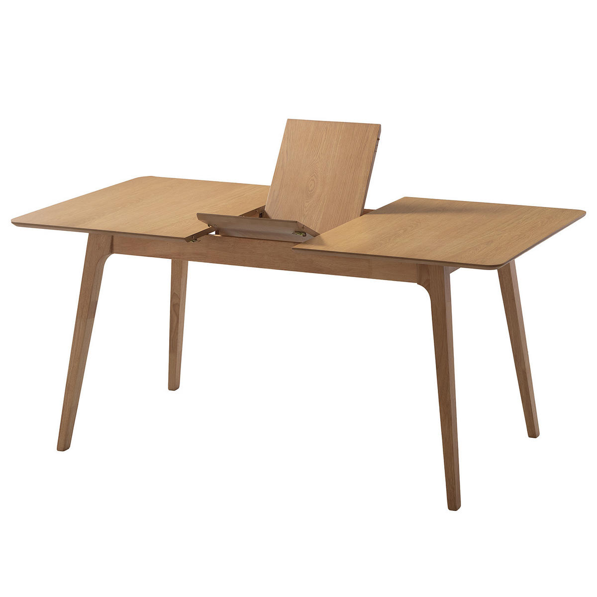 ESSTISCH - Gummibaum teilmassiv - Eichefarben, Holzwerkstoff (90/150/75cm) - home24