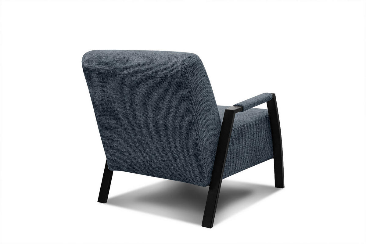 SESSEL KOBE, dunkelblau - Schwarz/Dunkelblau, Holz/Textil (72/76/90cm) - Courtois Laville