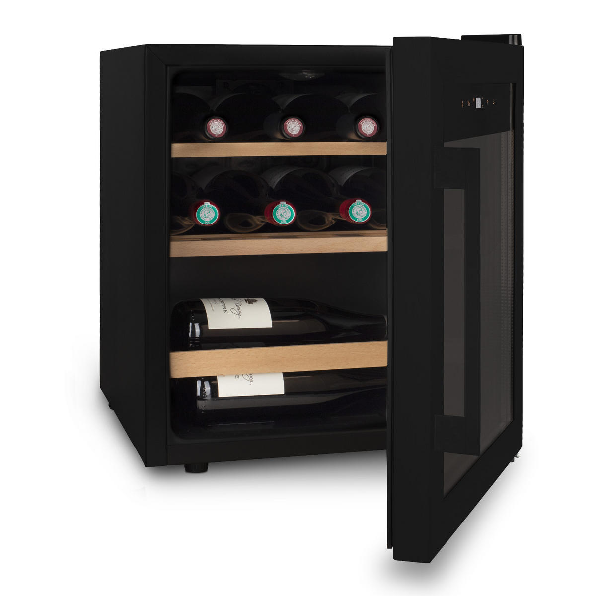 WEINKÜHLSCHRANK CAVCB15 Schwarz, 15 Flaschen, 46L, UV-Schutz, thermodynamisches System LED-Beleuchtung, 2 Einlegeböden - Schwarz, Metall (43/51.7/47.3cm) - Les Petits Champs