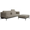 SCHLAFSOFA SALENTO Hellgrau Boucle - Hellgrau/Schwarz, Textil/Metall (221/82/193cm) - MKS