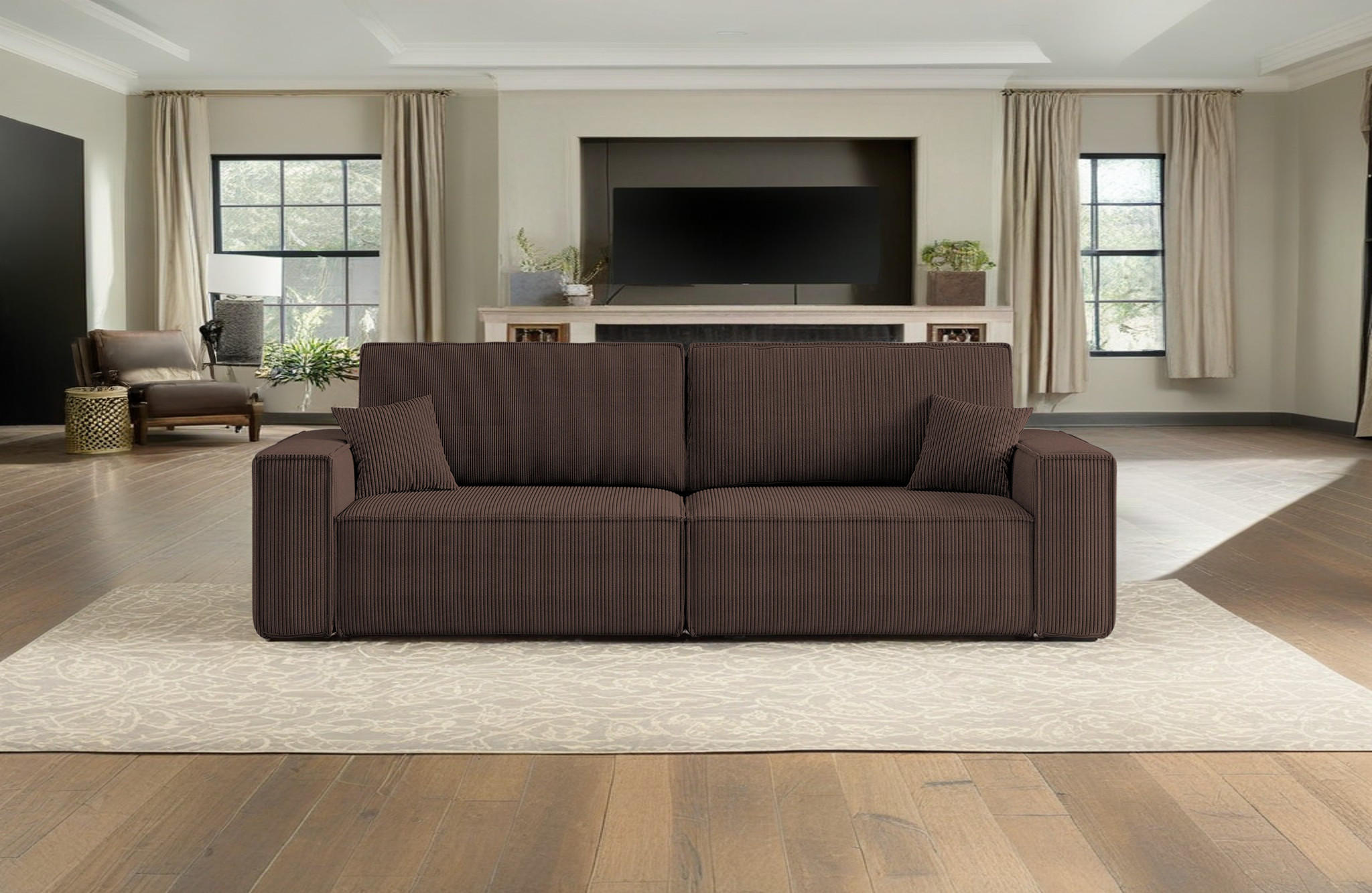 SCHLAFSOFA BEST und Bettkasten Stoff Poso Braun - Braun, Holz (246/83/98cm) - Kaiser Möbel