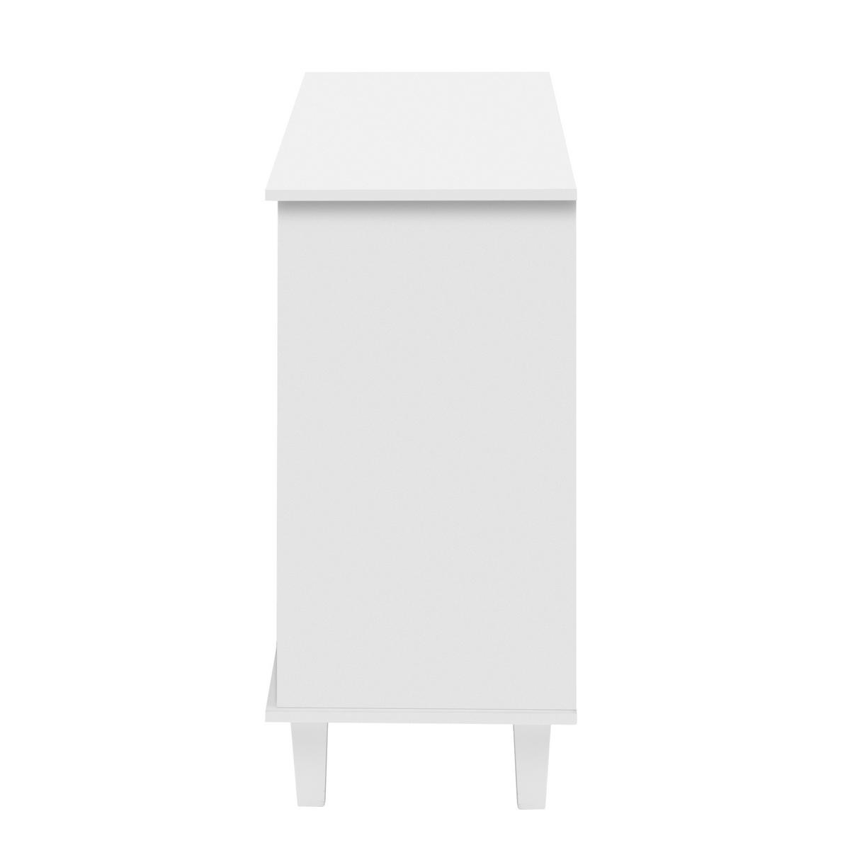 SIDEBOARD mit 4 Spiegeltüren und 2 Schubladen 140 cm MDF Weiß - Weiß, Holzwerkstoff (140/83/40cm) - Meubliv