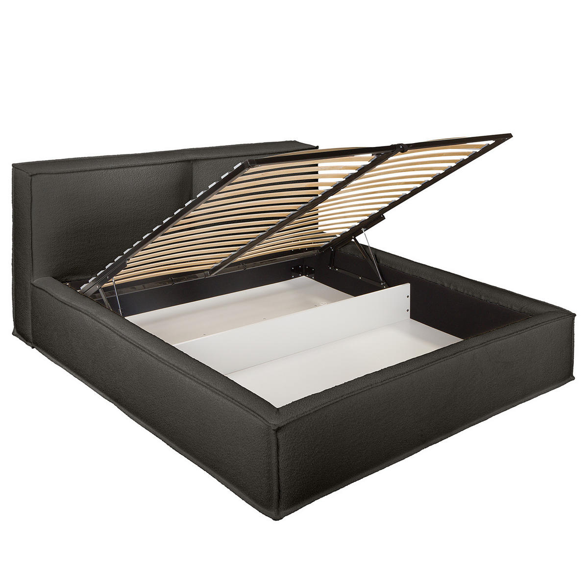 POLSTERBETT - Anthrazit, Textil (140/200cm) - home24