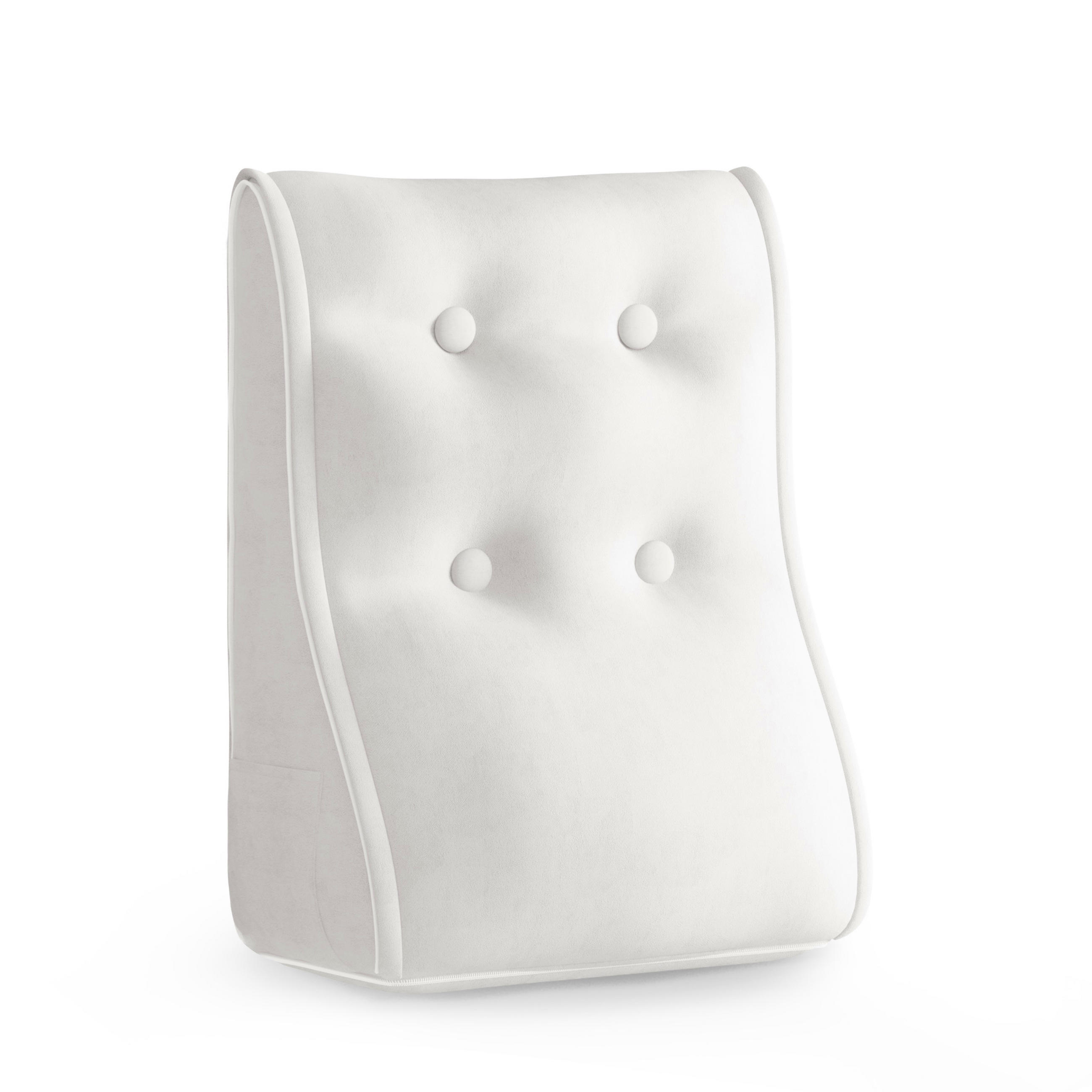 RÜCKENKISSEN Kopfteilkissen Samt Weiß 40/22cm - Weiß, Textil (22/40cm) - Vercart