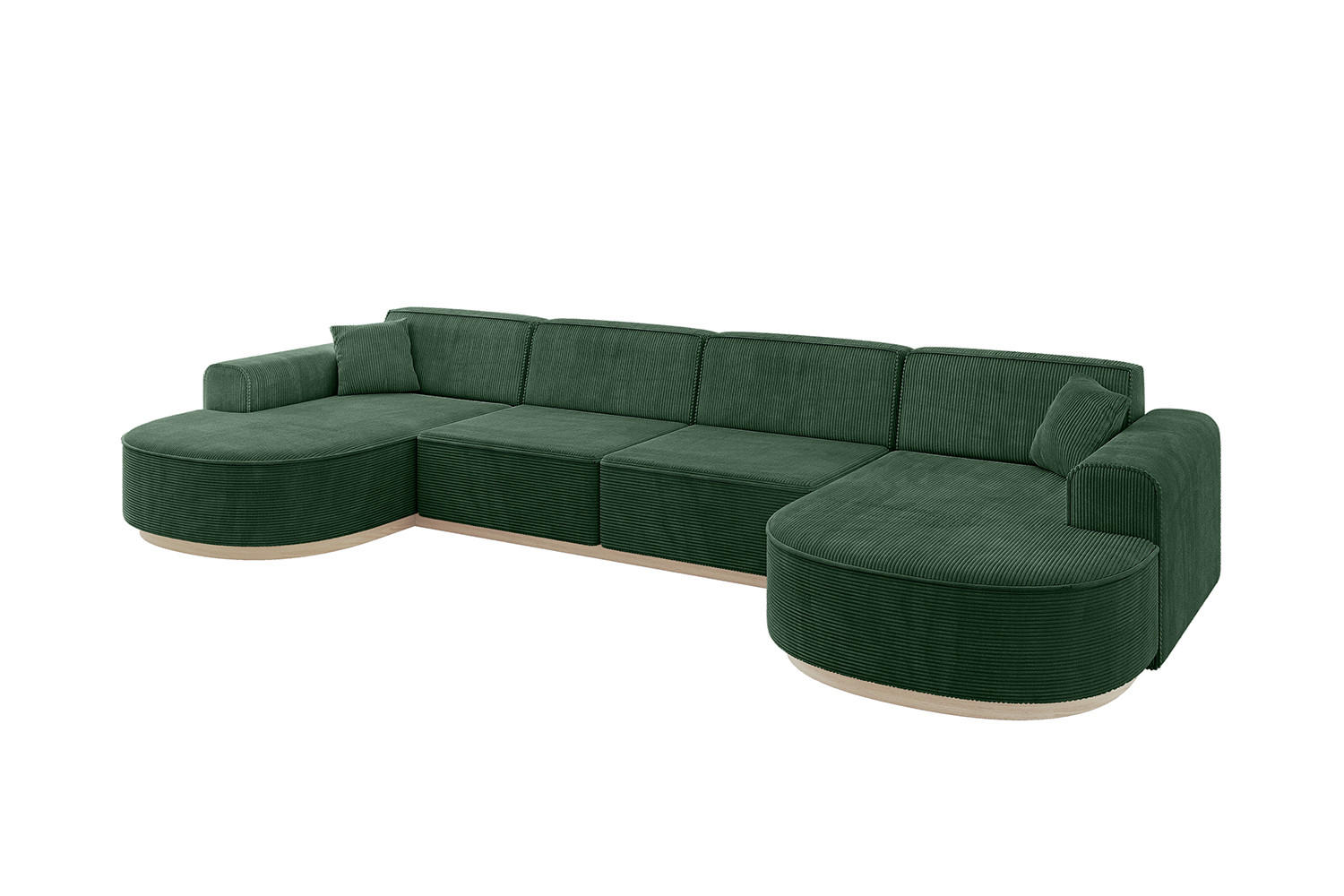 WOHNLANDSCHAFT MARI-U2-v1 - 388x171x83 cm Grün Cord - Grün, Holzwerkstoff/Textil (388/83/171cm) - ALTDECOR