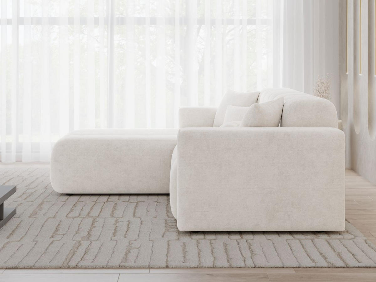 ECKSOFA Nork Creme Links - Creme, Holz/Textil (180/265cm) - Graingold