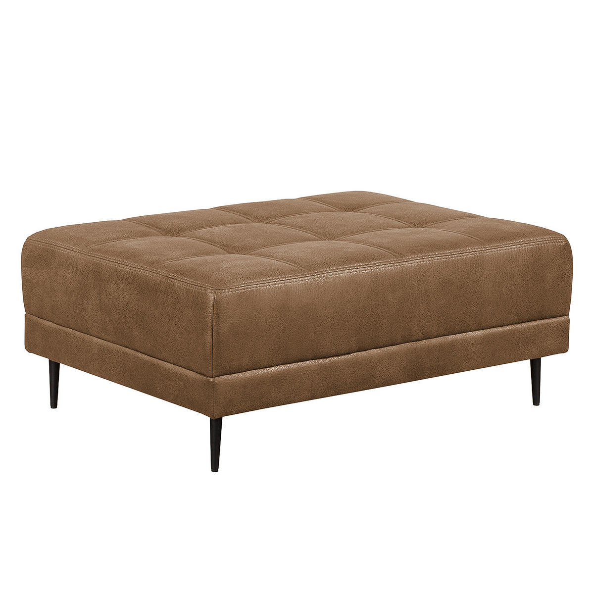 ECKSOFA mit Ottomane - Antiklederlook - Hellbraun, Textil (282/167cm) - home24