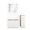 BADMÖBEL-SET Ilias Weiß/Sonoma 3 Teile, mit Unterschrank 80 cm - Weiß/Sonoma Eiche, Holzwerkstoff (80/60/33cm) - Vicco