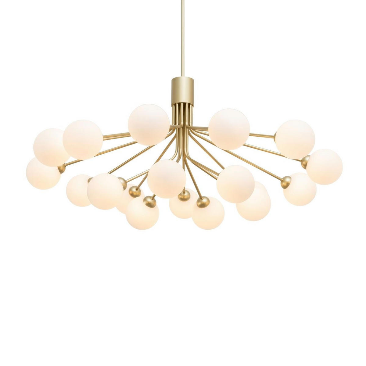 HÄNGELEUCHTE Audrey, Weiß und Gold, 110cm - Goldfarben, Glas (110/110/50cm) - KOSILUM