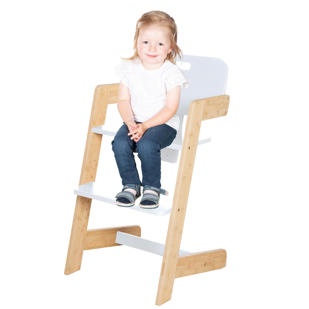 HOCHSTUHL Nature Up Bambus / Weiß - Weiß, Holz (45/86/50cm) - Roba