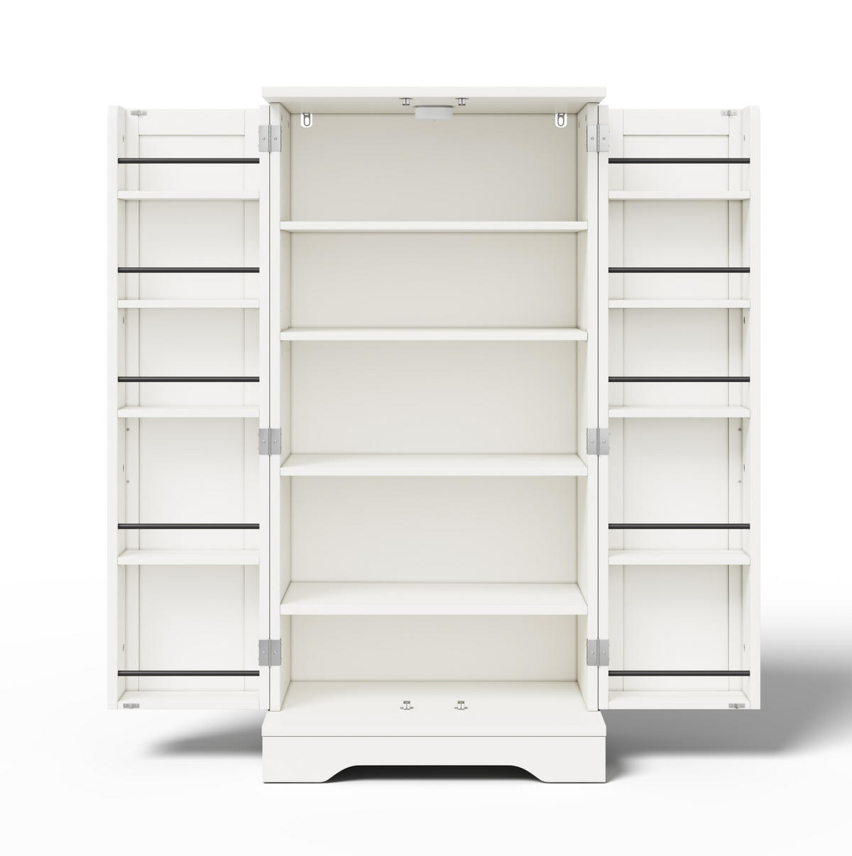 ANRICHTE Hochschrank 120/60/40 cm aus MDF mit LED-Sensorlicht und verstellbaren Einlegeböden Weiß - Weiß, Holzwerkstoff (60/120/40cm) - Modenvie