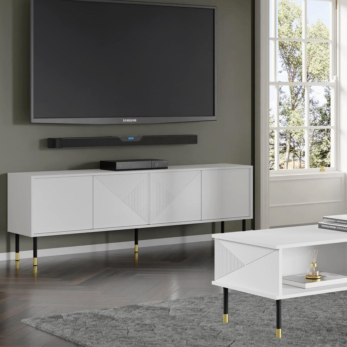 TV ORMARIĆ Aglaé Bijeli - bijela, drvni materijal (180/61/40cm) - Petits-meubles