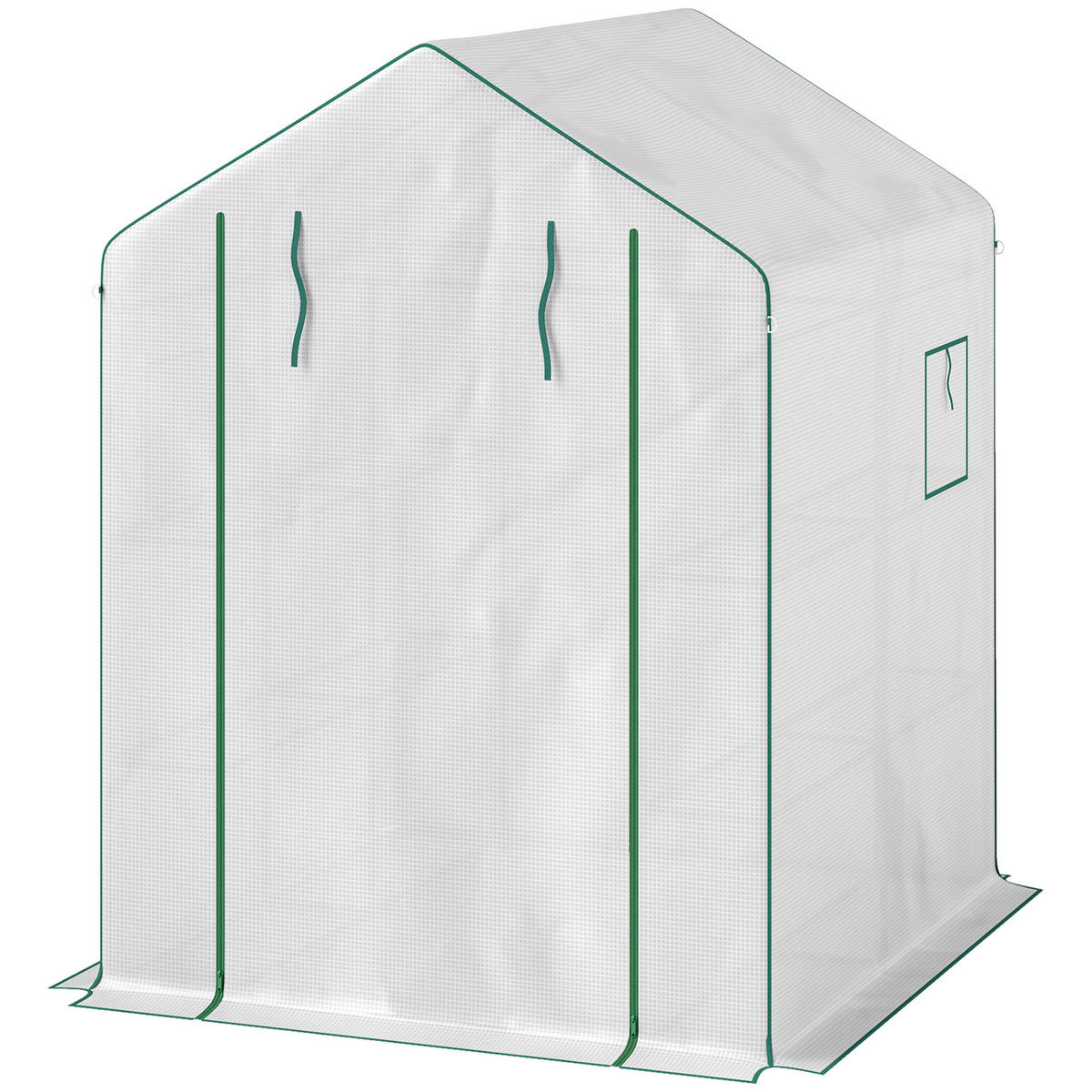 GEWÄCHSHAUS DE-12005 mit 1 Tür, 2 Fenstern & 3 Etagen Weiß - Weiß, Kunststoff (140/190/143cm) - ComfortXL