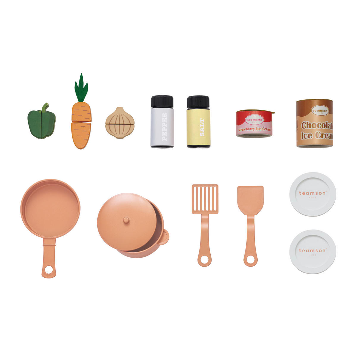 KINDERKUCHE Modulare Holze mit Kühlschrank, 92cm, Weiß - Weiß, Holzwerkstoff (104/30/92cm) - Teamson Kids