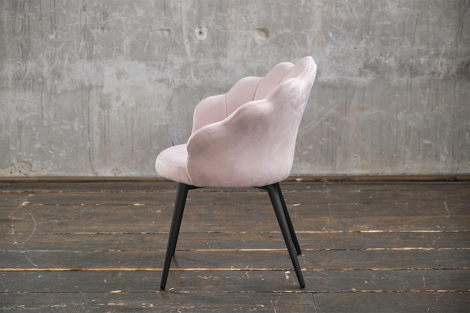 ESSZIMMERSTUHL CARLA Pink Velvet - Pink/Schwarz, Textil (65/79/58cm) - KAWOLA