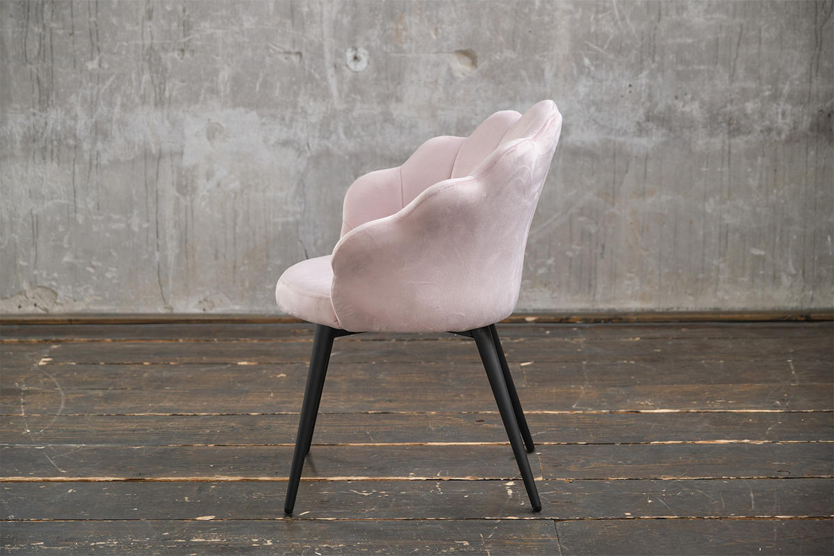 ESSZIMMERSTUHL CARLA Pink Velvet - Pink/Schwarz, Textil (65/79/58cm) - KAWOLA