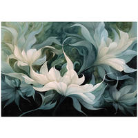 FOTOTAPETE Blumen Abstrakt Grün 350x250 cm - Multicolor, Papier (350/250cm) - Wallarena