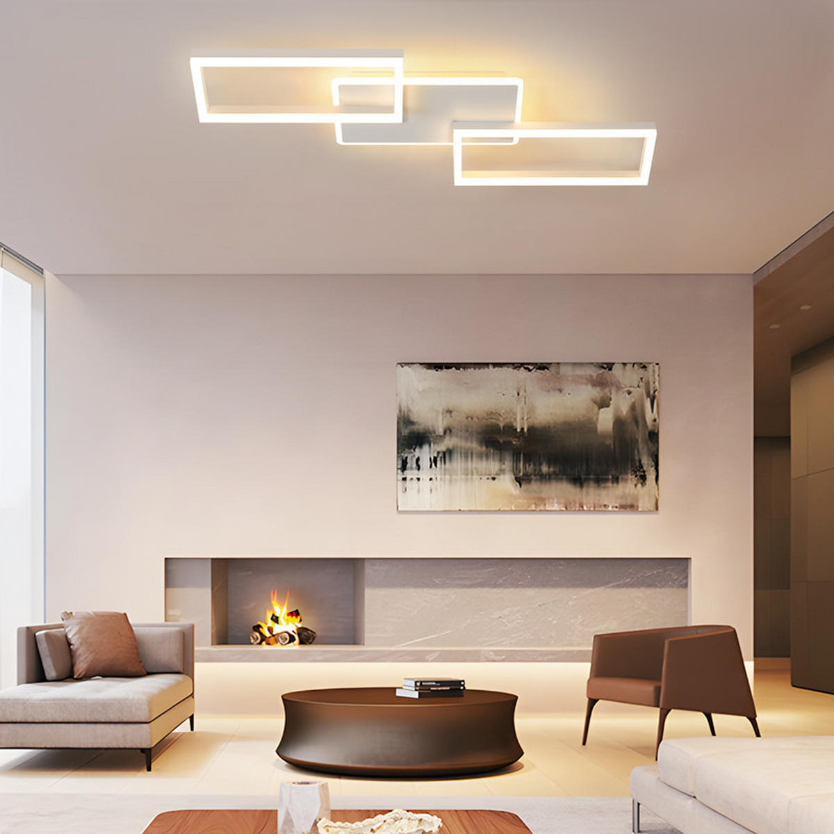 LED-DECKENLEUCHTE Finch II 80/45/7cm - Weiß, Metall (80/45/7cm) - Nettlife