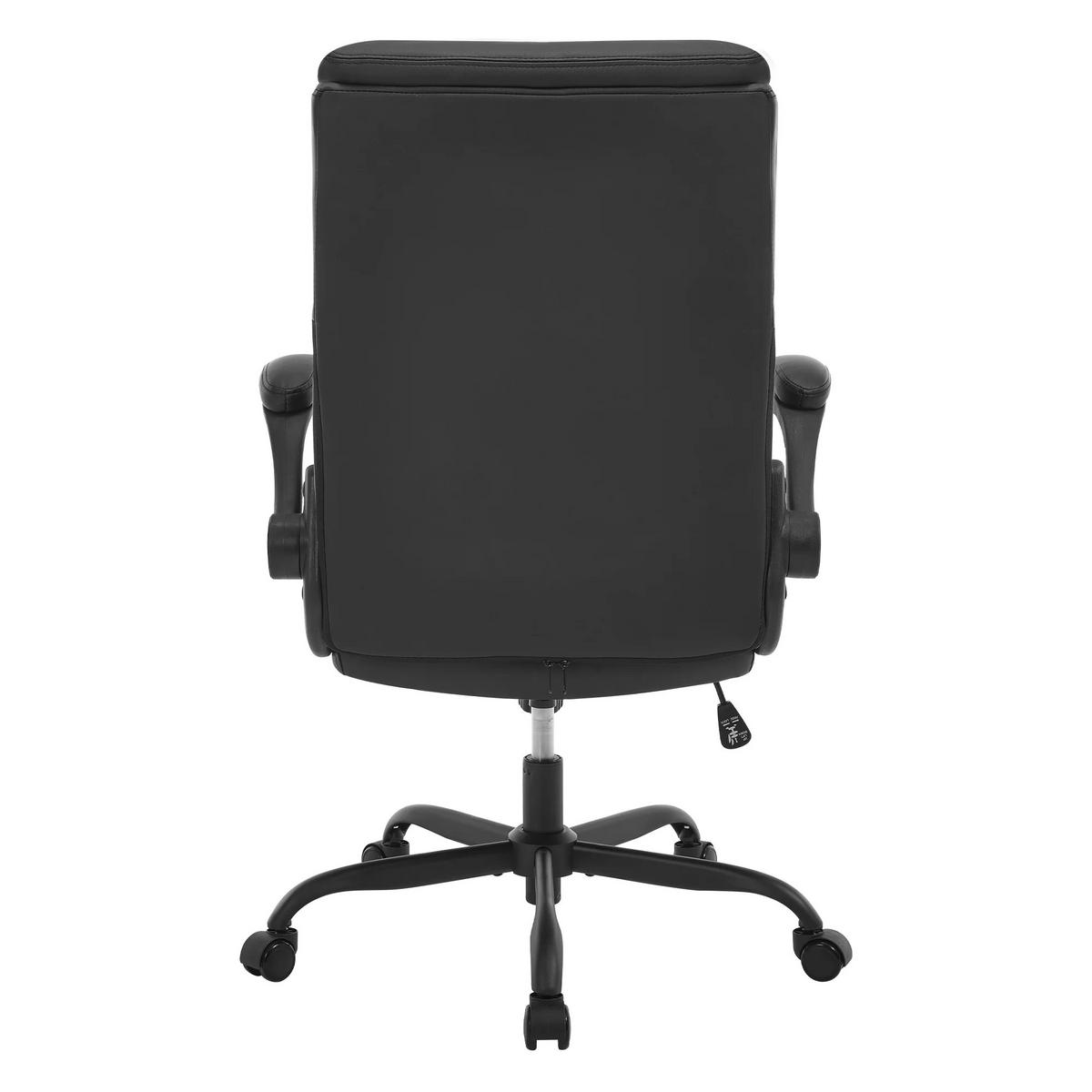 CHEFSESSEL DE-40899 mit Schaukelmechanismus und klappbaren Armlehnen Schwarz - Schwarz, Metall (47/113/50cm) - ComfortXL