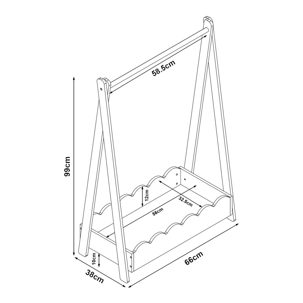 DĚTSKÝ VĚŠÁK NA OBLEČENÍ Vestnes II. - světle růžová, kompozitní dřevo (66/99/38cm) - [en.casa]