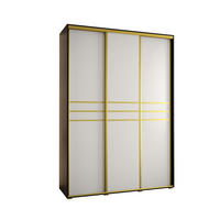 SCHWEBETÜRENSCHRANK 235,2/170/60 3-türig - Goldfarben/Schwarz, Holz/Metall (170/235/60cm) - Abiks Möbel