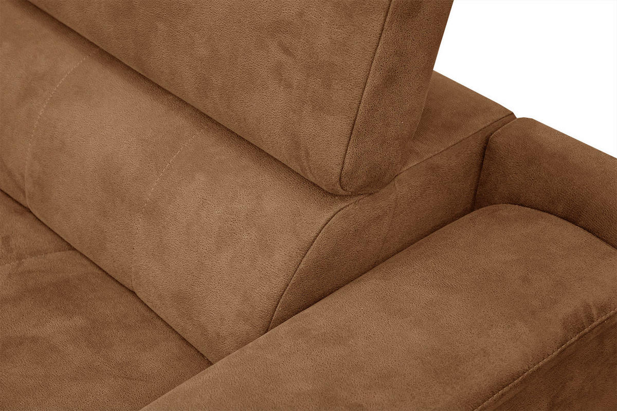ECKSOFA FIERO 4-Sitzer, braun - Schwarz/Braun, Holzwerkstoff/Textil (158/269cm) - Courtois Laville